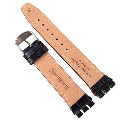 Кожаный ремешок для часов Swatch черный ширина 19 мм Hightone HT-904