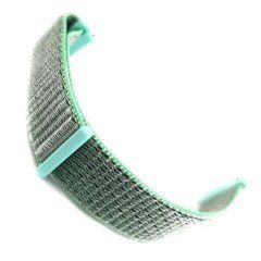 Ремешок Bonchic Nylon для Xiaomi Amazfit Bip/ Bip Lite/ GTR 42mm/GTS/ TicWatch S2/ TicWatch E Gray-Turquoise BNL00GR03-20XI